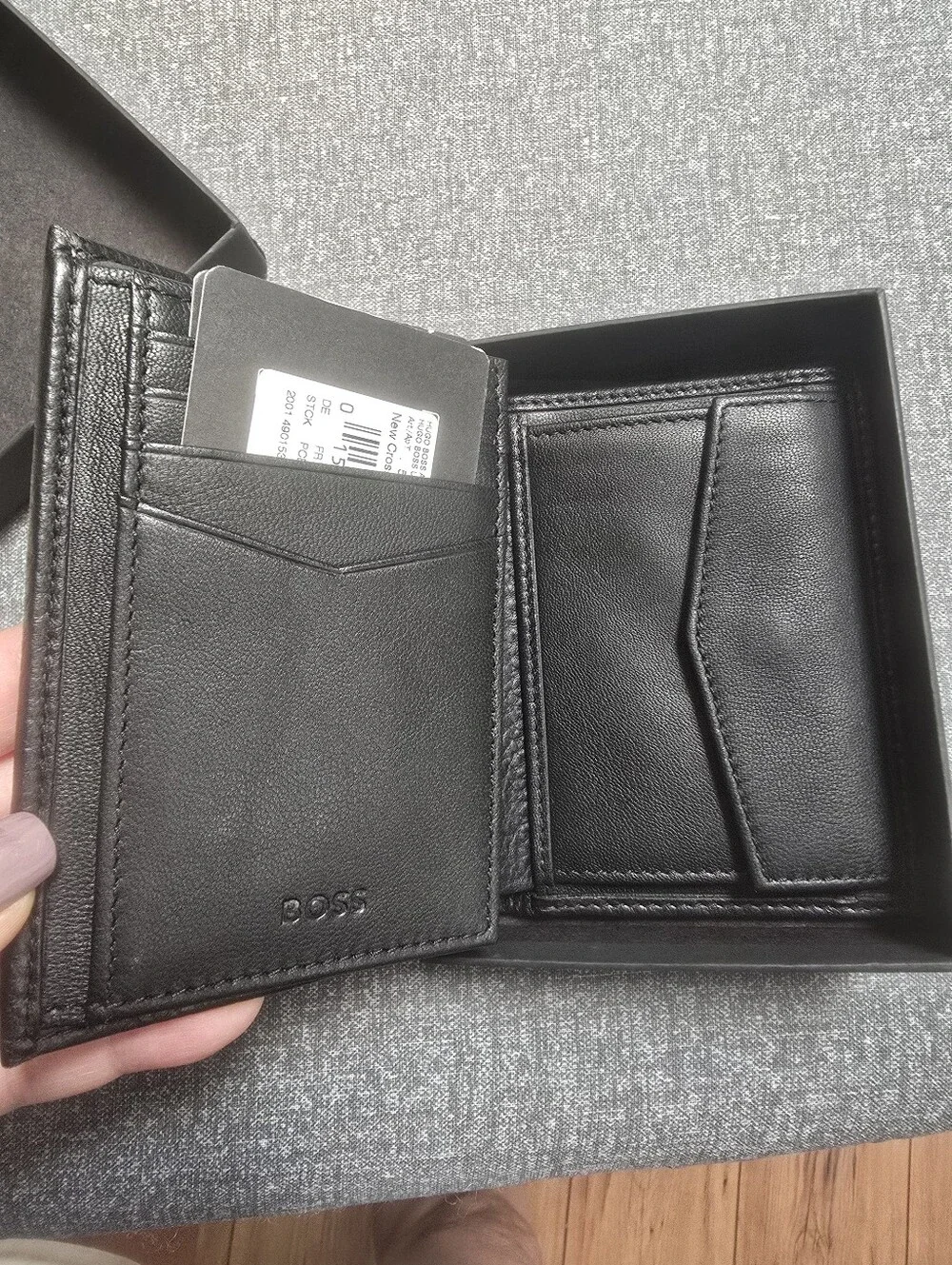 BOSS Black Leather Men’s Bi-Fold Wallet